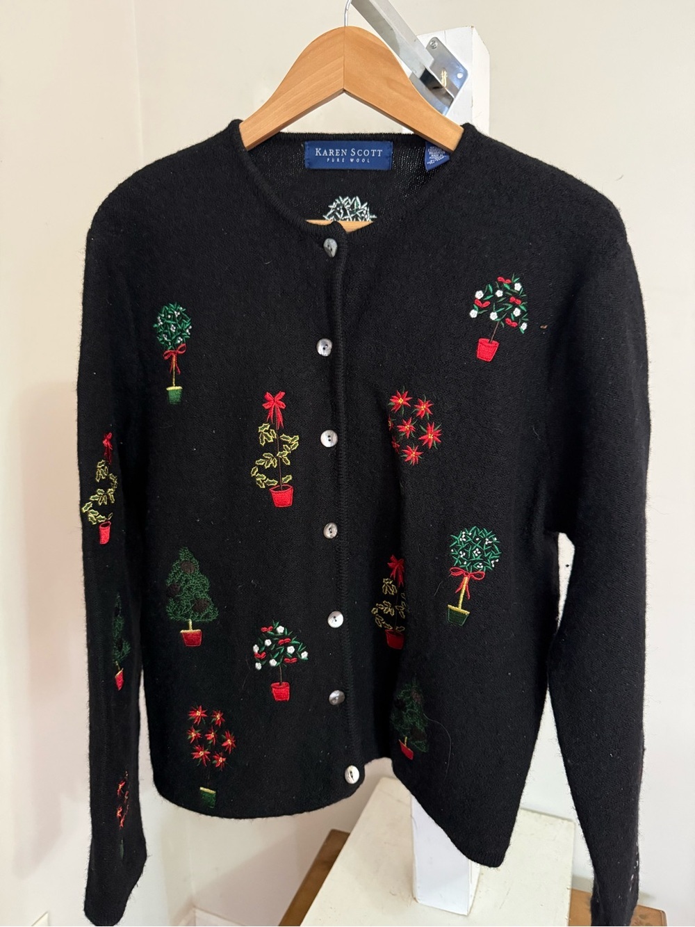 Karen Scott Wool Cardigan